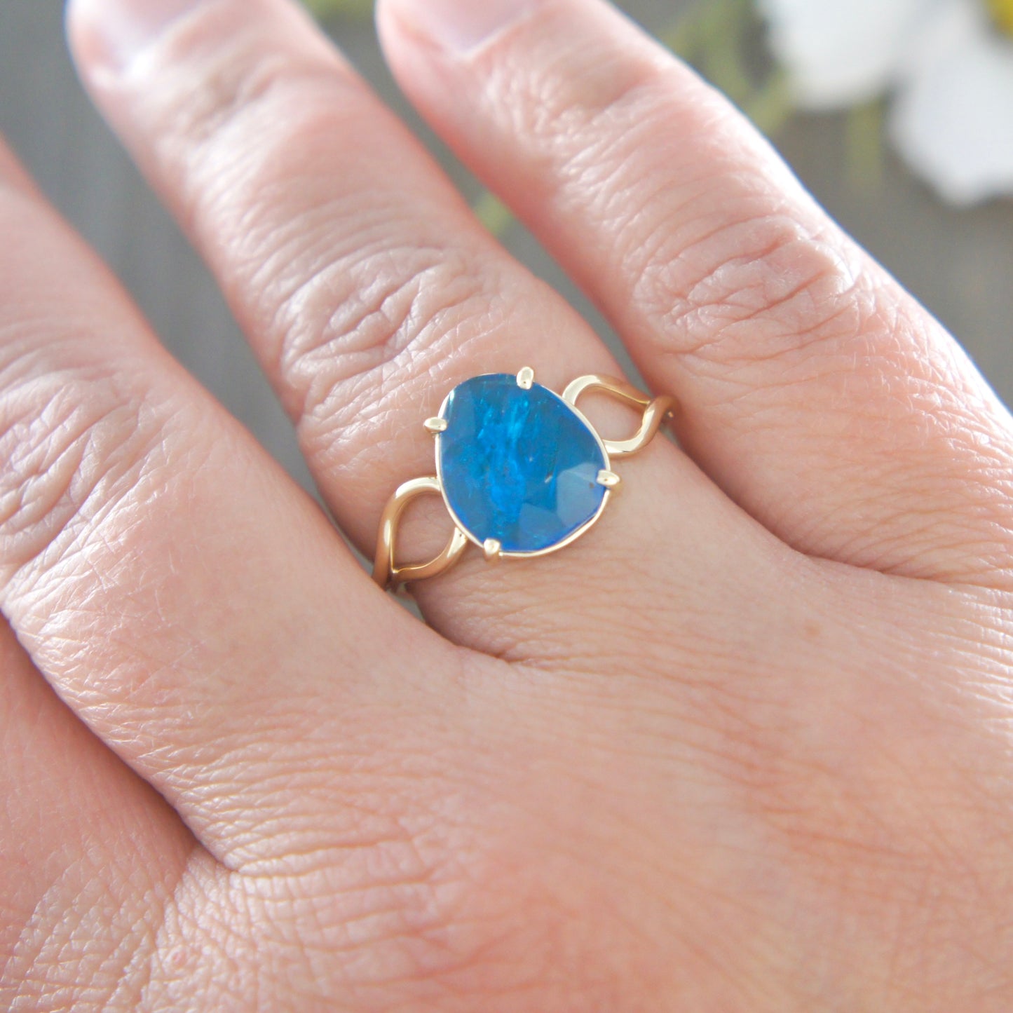 Yellow Gold Apatite Ring