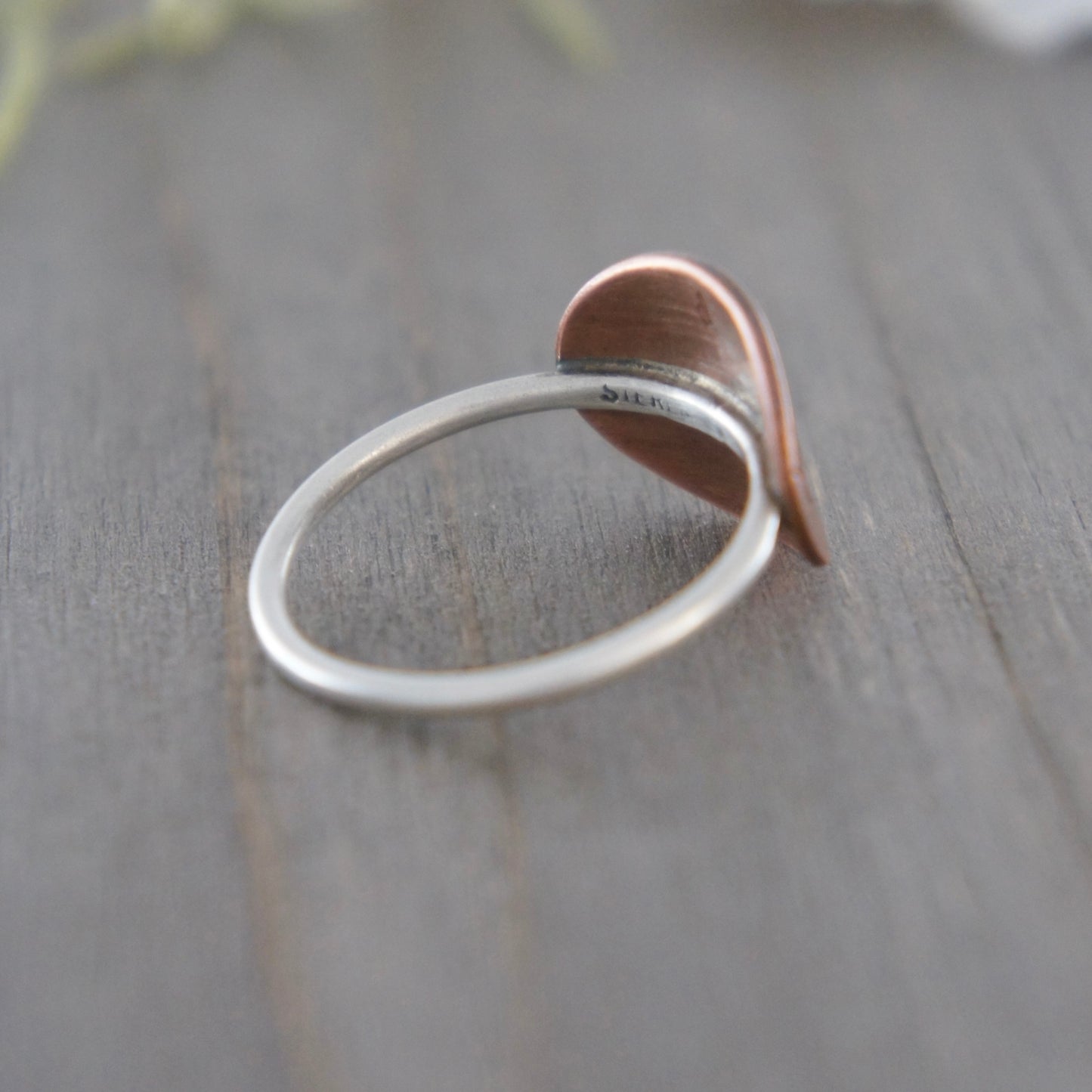 Sterling and Copper Mountain Sunrise Ring