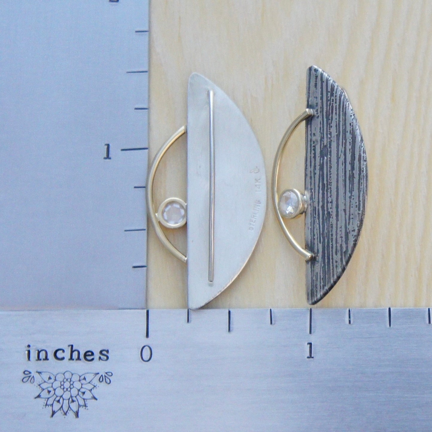 Two-toned Asymmetrical Moissanite Earrings