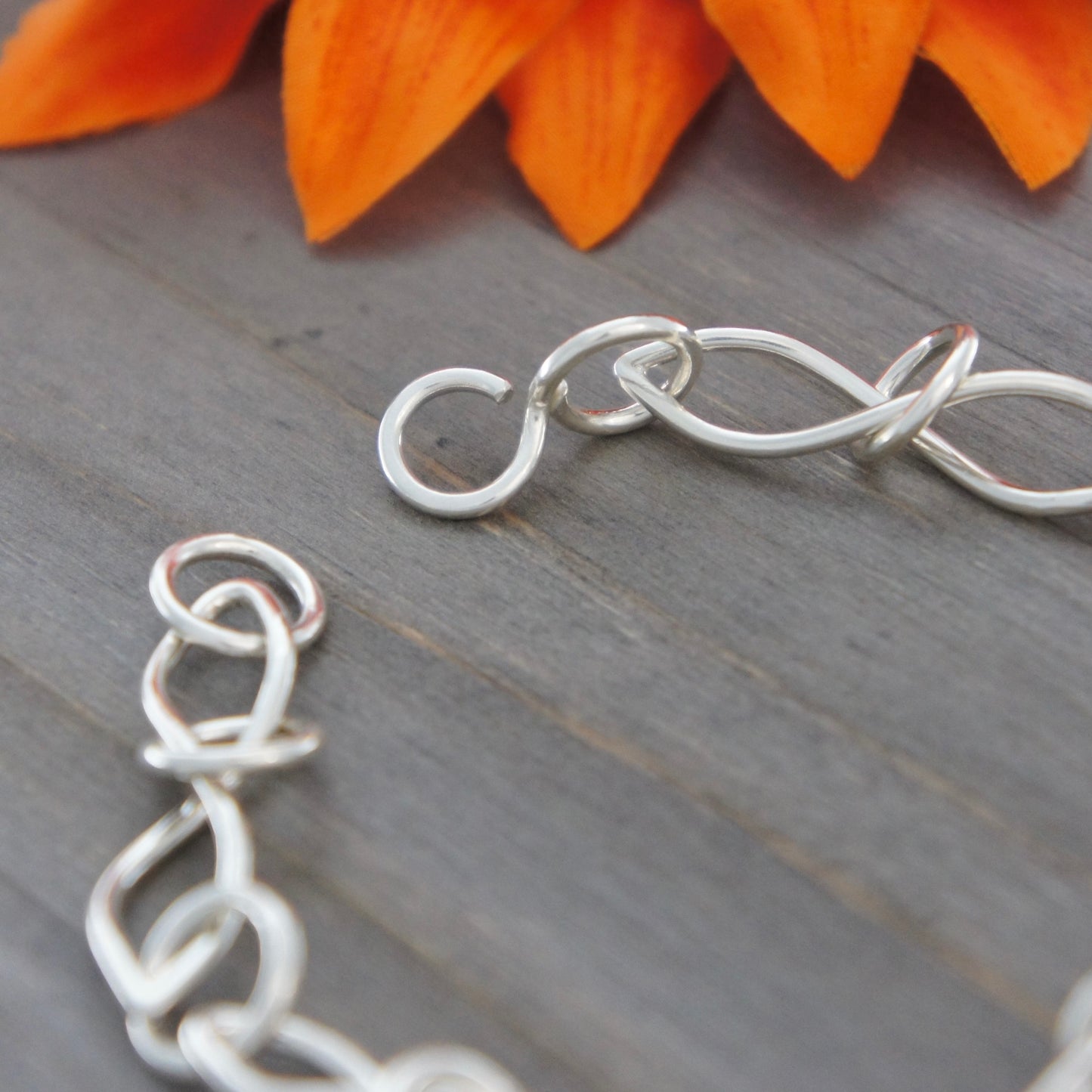 Sterling Silver Round and Twisted Link Bracelet