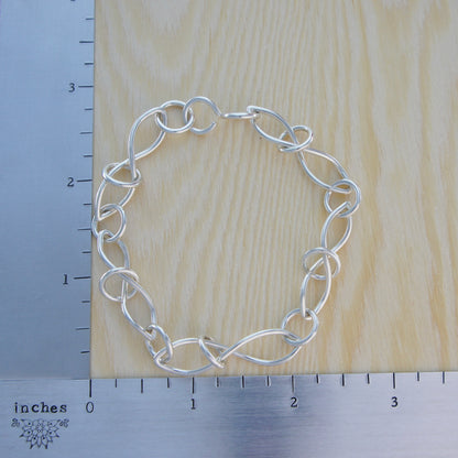 Sterling Silver Round and Twisted Link Bracelet