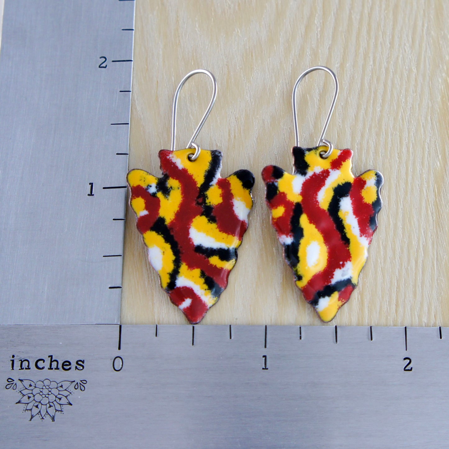 Enamel Arrowhead Earrings- Small