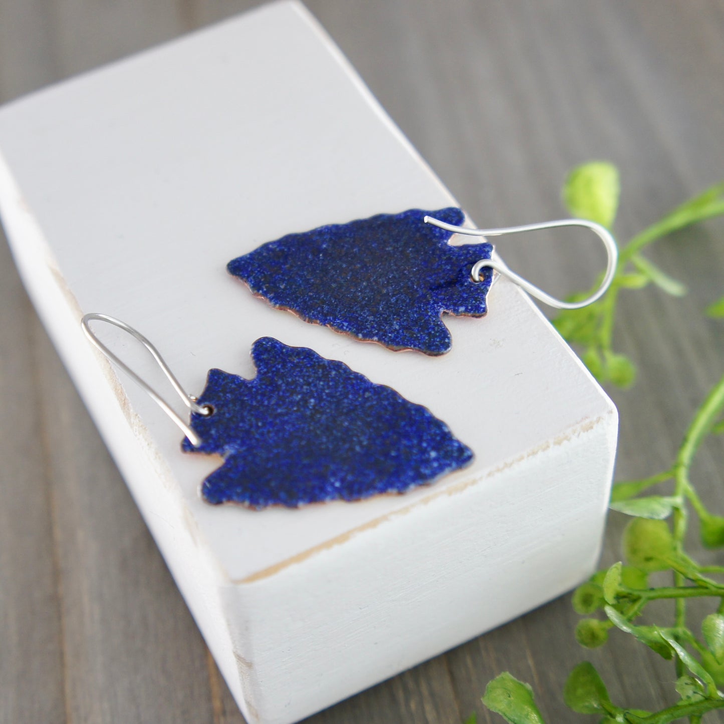 Enamel Arrowhead Earrings- Small