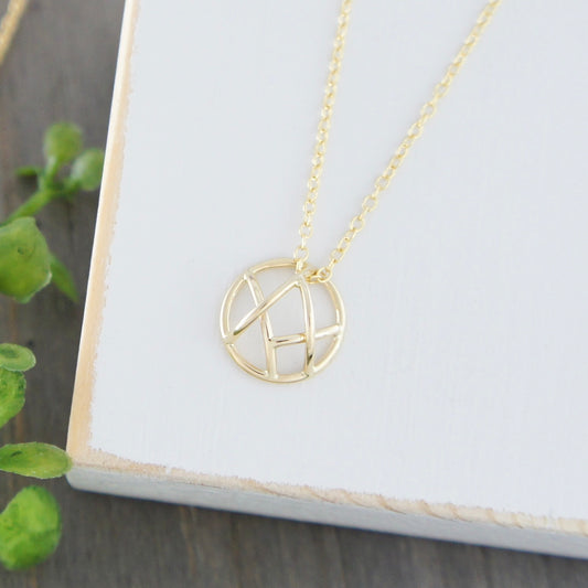 Yellow Gold "Cosmic Chaos" Round Wire Necklace
