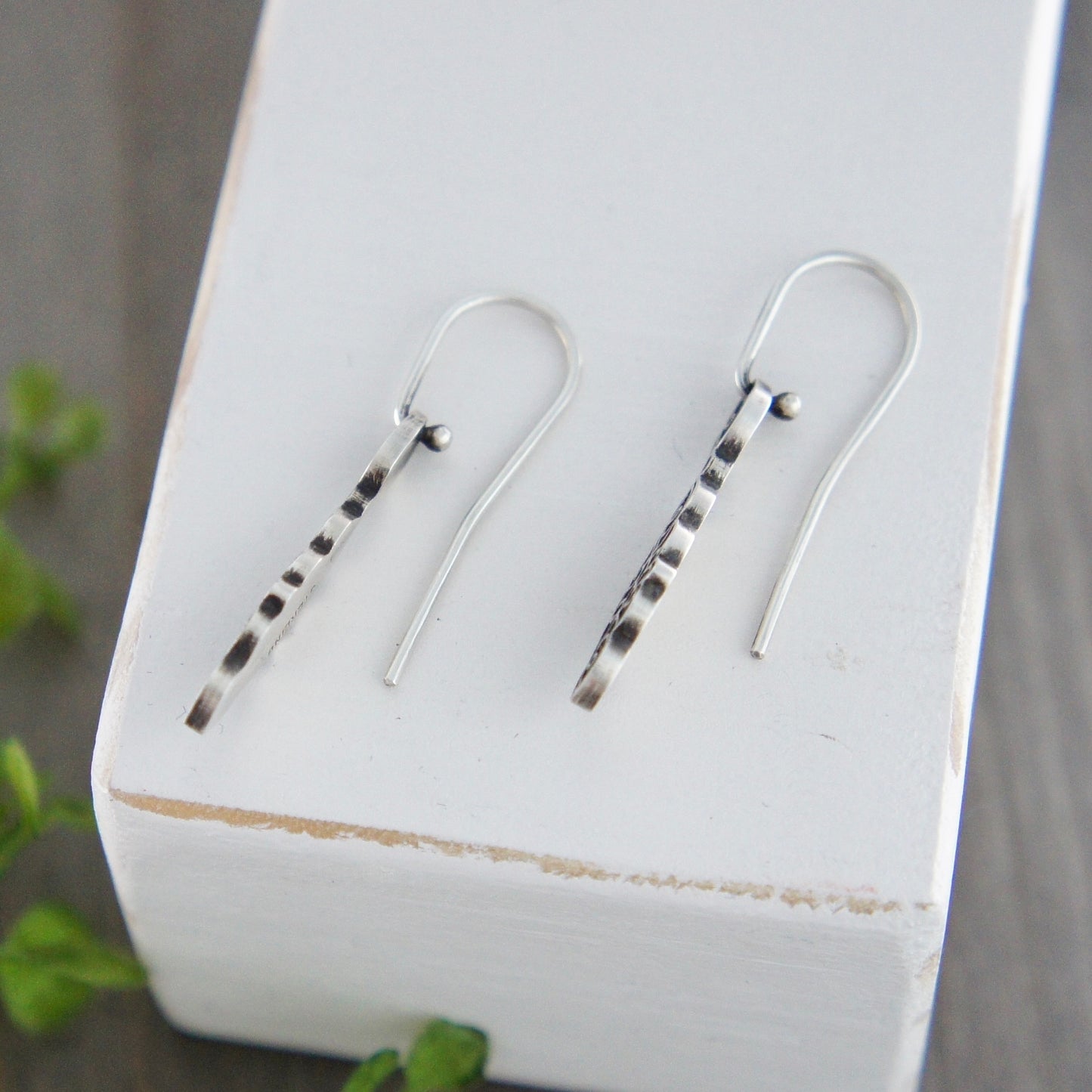 Narrow Filigree Sterling Silver Earrings