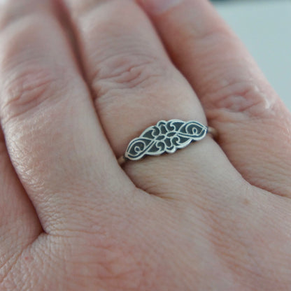 Sterling Silver Filigree Top Ring