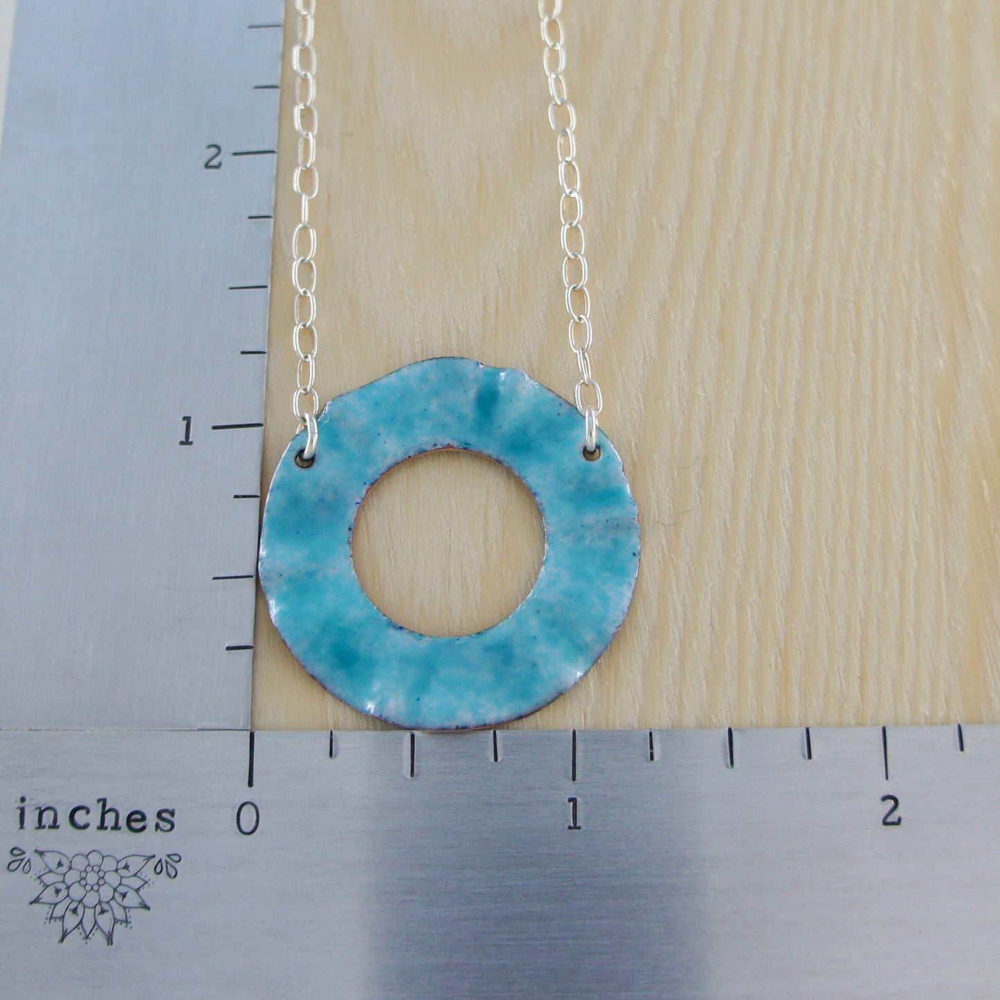 Wavy Open Circle Enamel Necklace