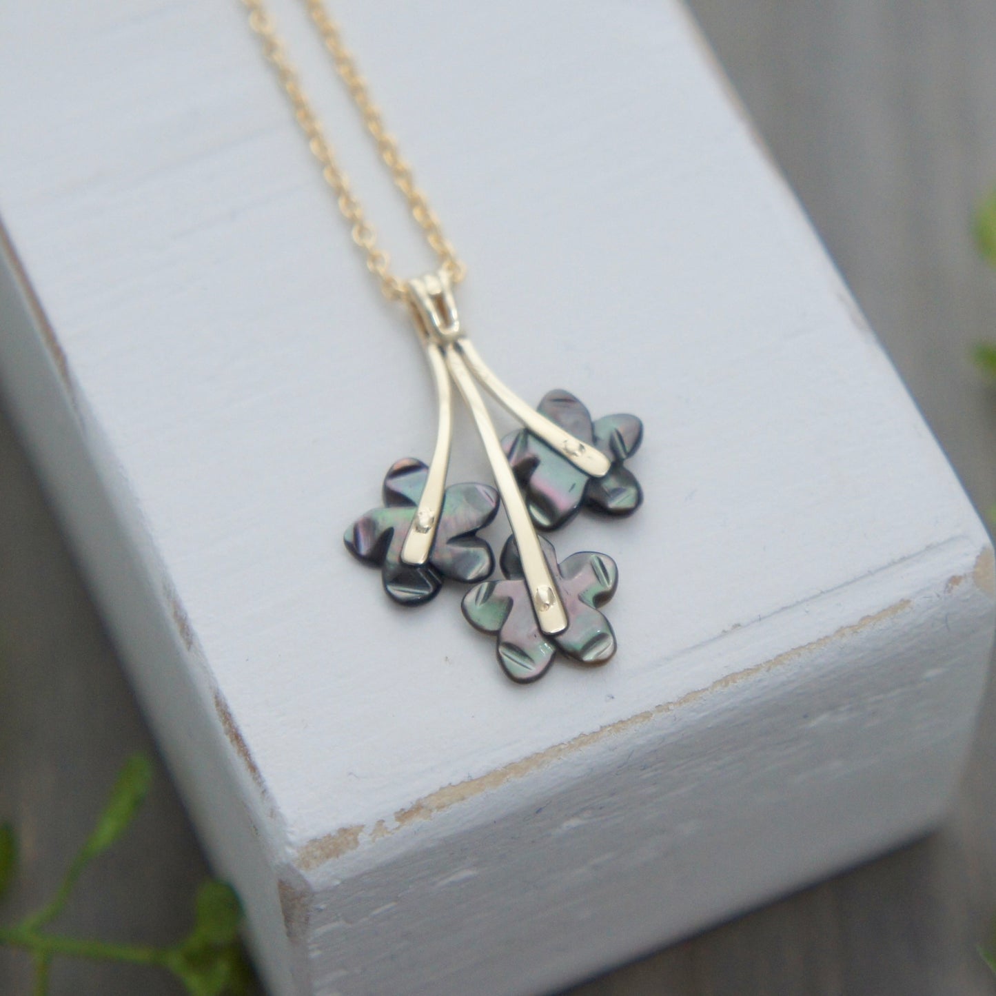 Gold Triple Flower Necklace