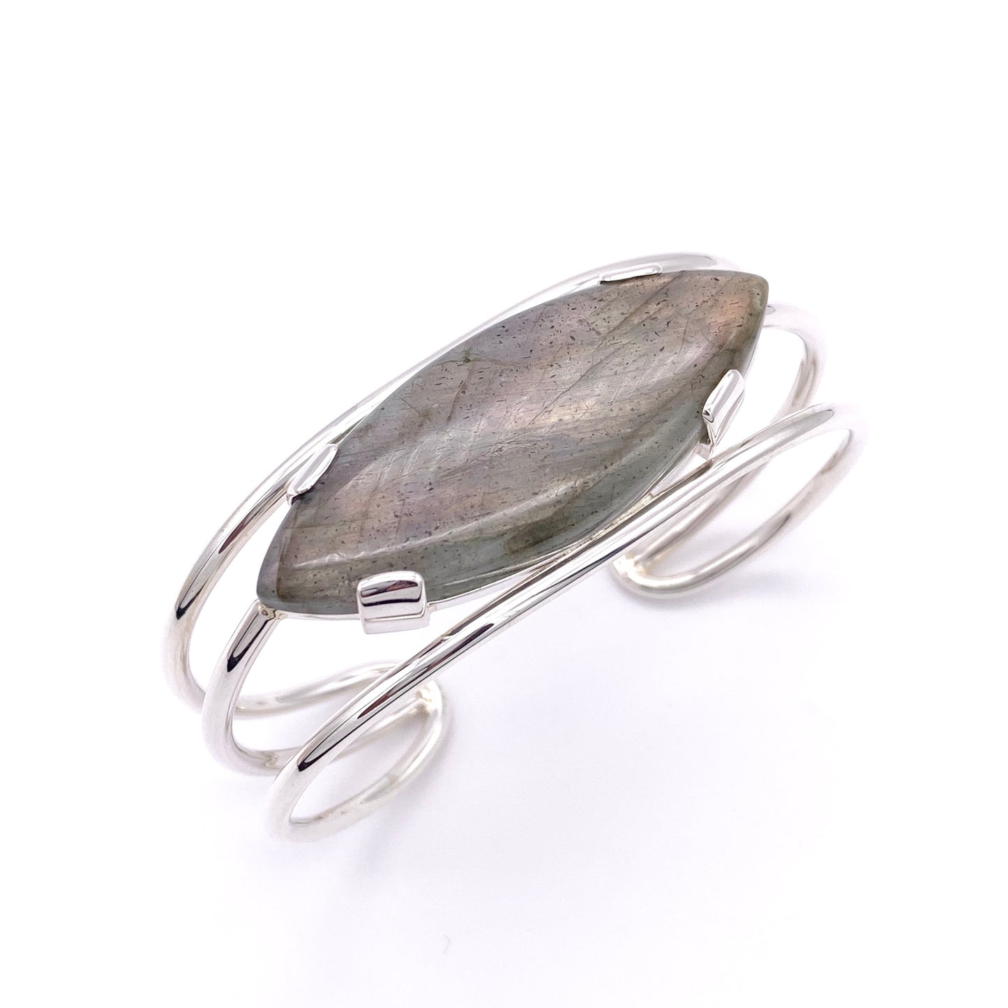 Sterling Silver and Labradorite Cuff