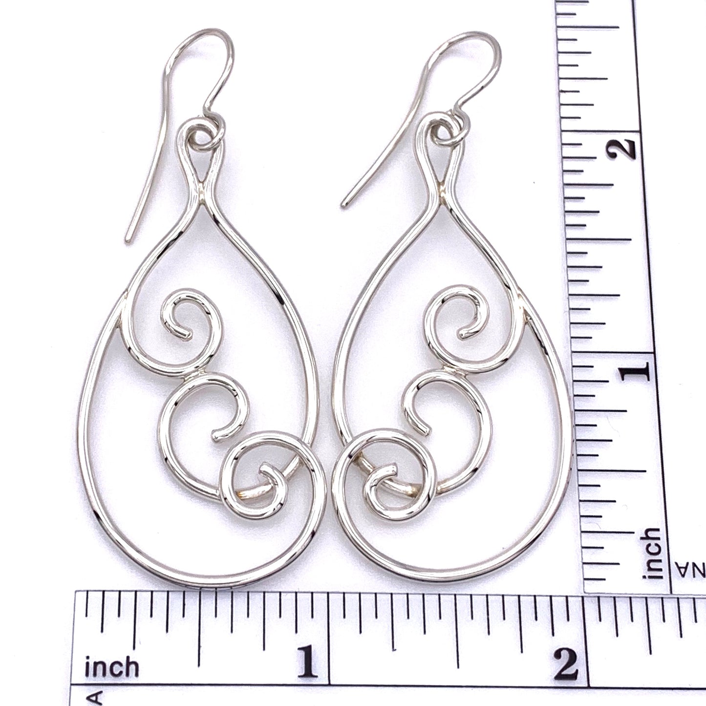 Sterling Silver Large Overlapping Swirl Earrings
