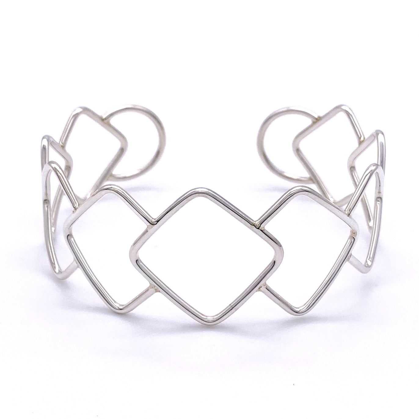 Sterling Silver Repeating Squares Cuff