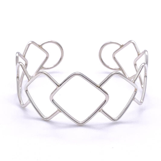 Sterling Silver Repeating Squares Cuff