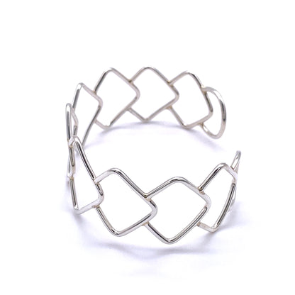 Sterling Silver Repeating Squares Cuff