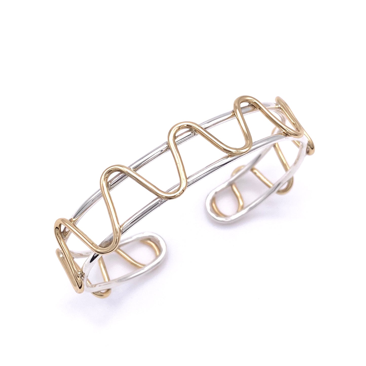 Ribbon of Brass Silver Cuff Bracelet