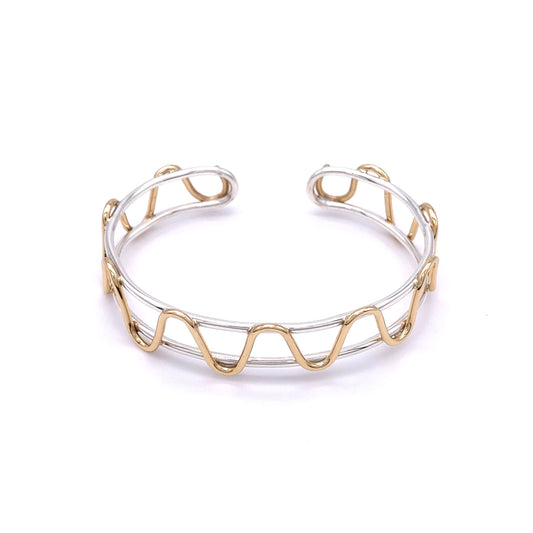 Ribbon of Brass Silver Cuff Bracelet