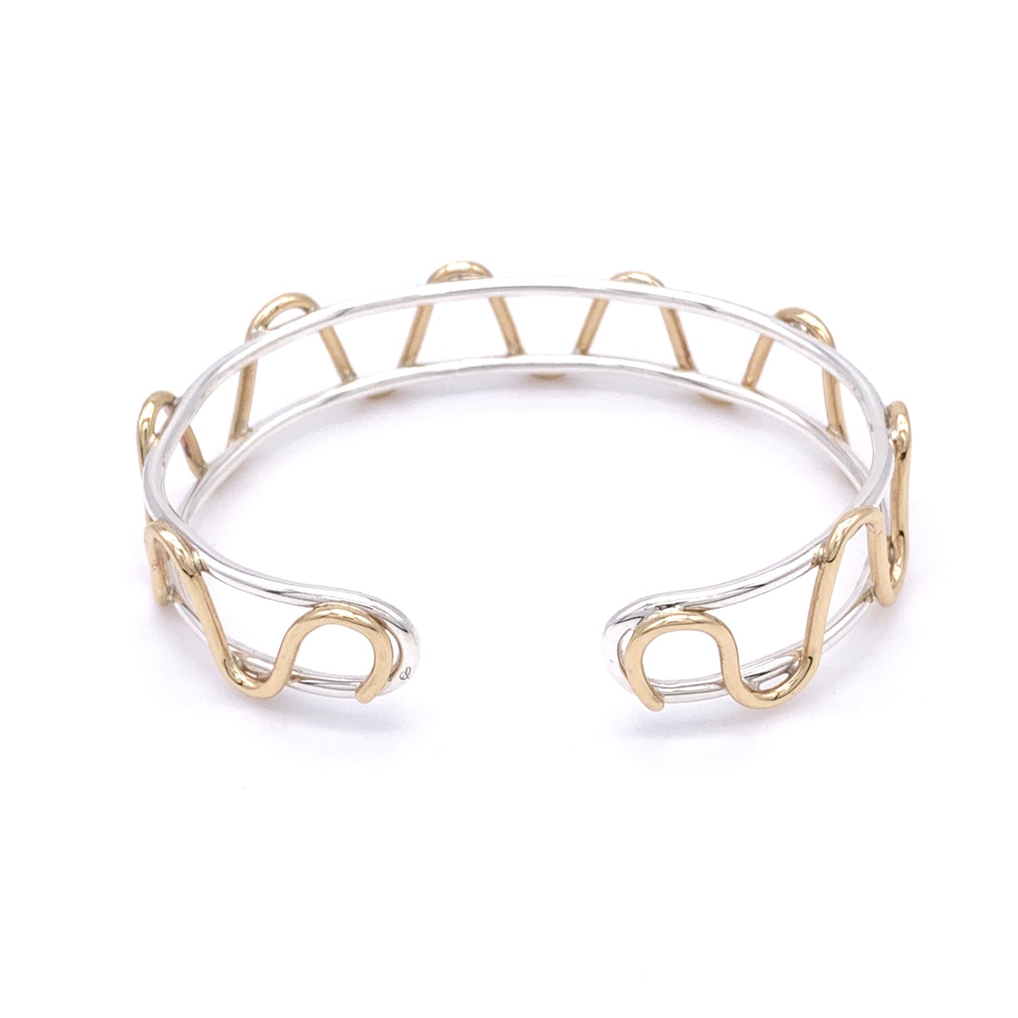 Ribbon of Brass Silver Cuff Bracelet
