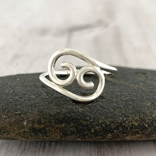 Sterling Silver Kissing Curlicue Ring