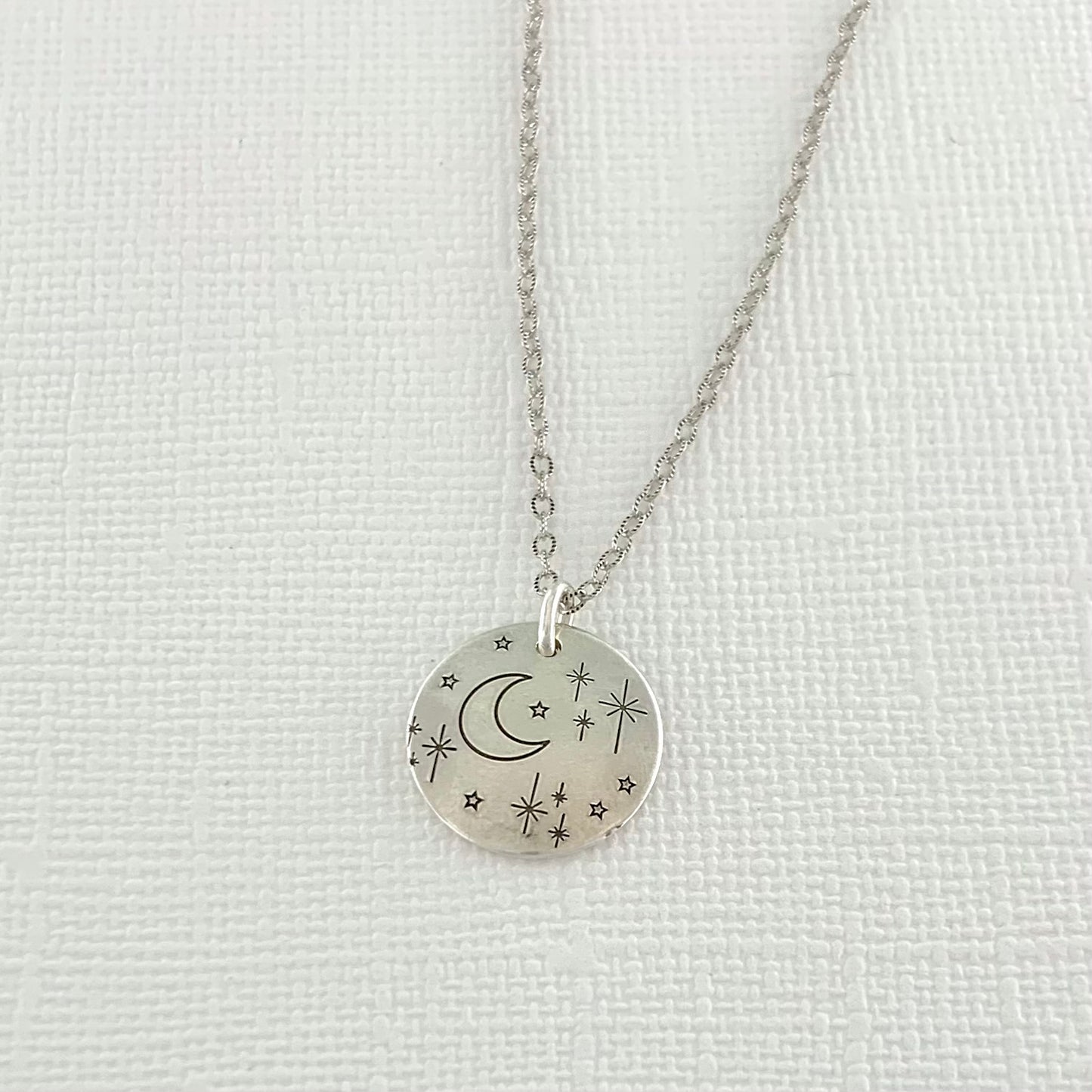 Sterling Moon and Stars Necklace