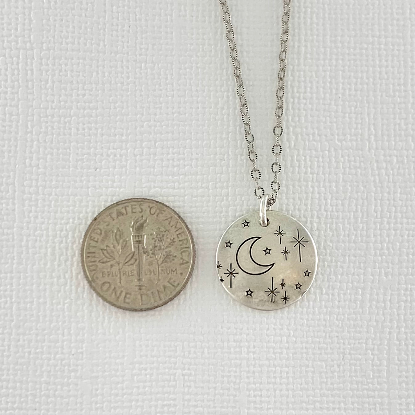 Sterling Moon and Stars Necklace