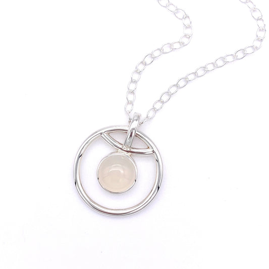 Sterling Silver White Chalcedony Necklace