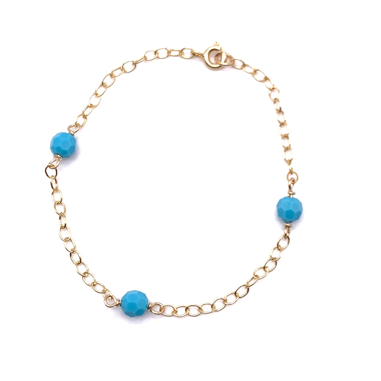 Gold-filled and Turquoise Swarovski Bead Bracelet