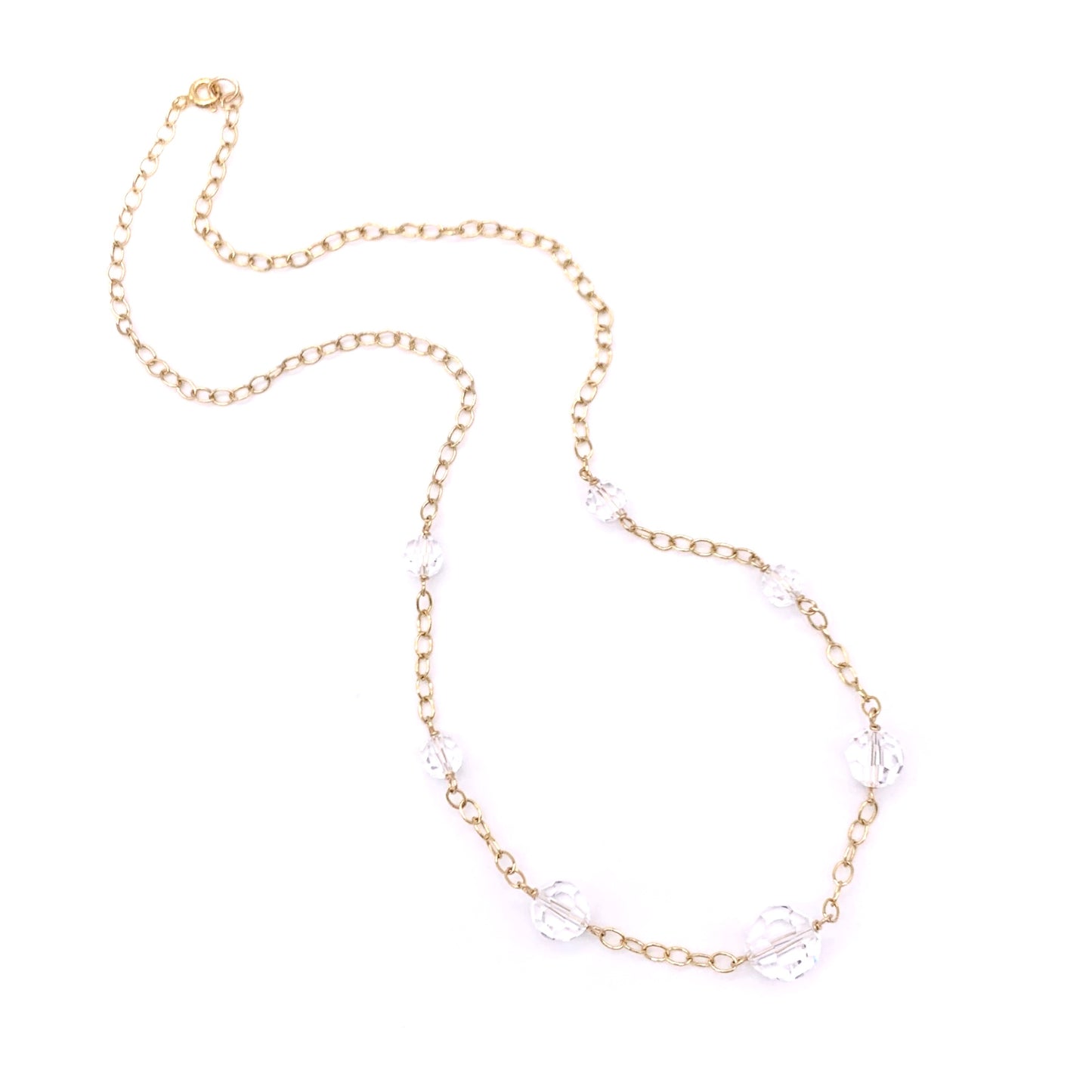 Gold-filled Swarovski Crystal Station Necklace