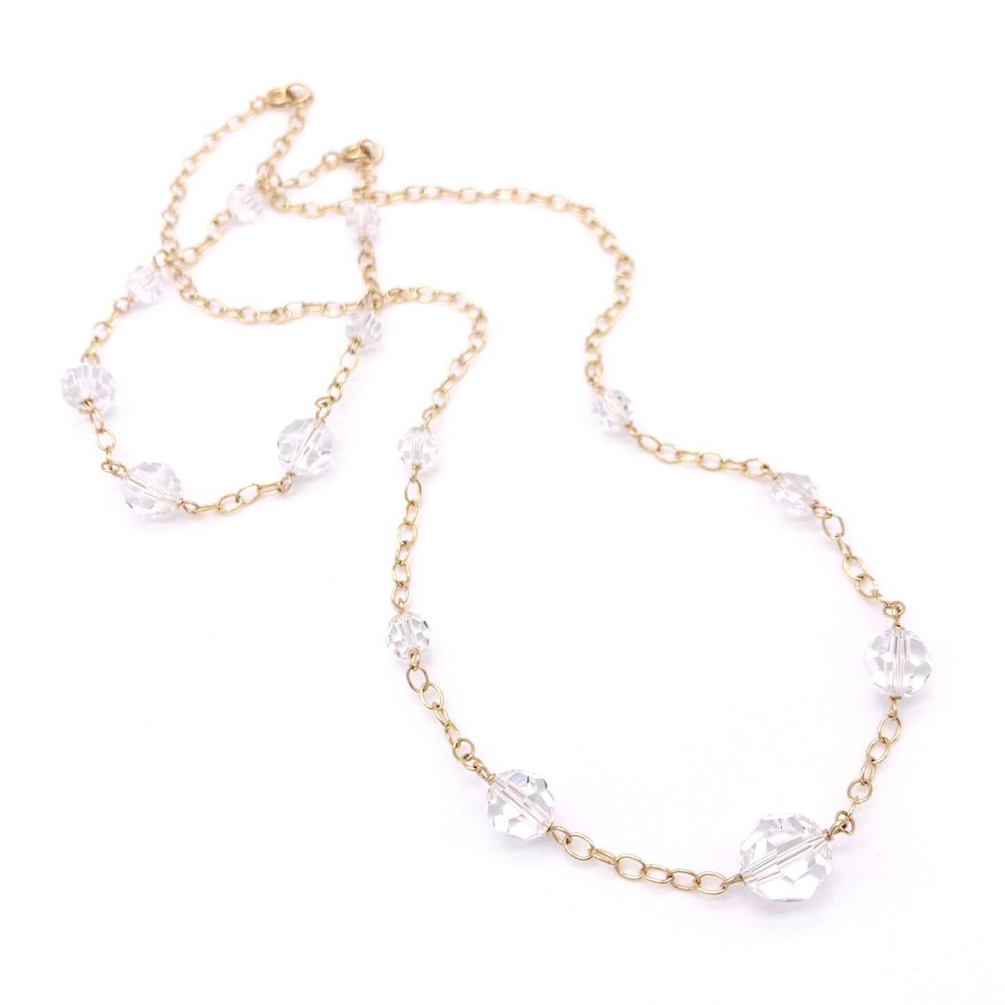 Gold-filled Swarovski Crystal Station Necklace