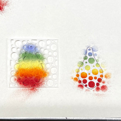 Rainbow Polka Dot Flared Drop Enamel Earrings