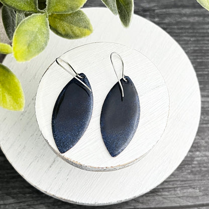 Gradient Polka Dot Large Marquise Enamel Earrings