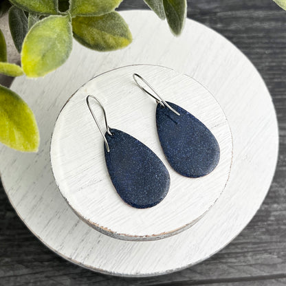 Rainbow Polka Dot Teardrop Enamel Earrings