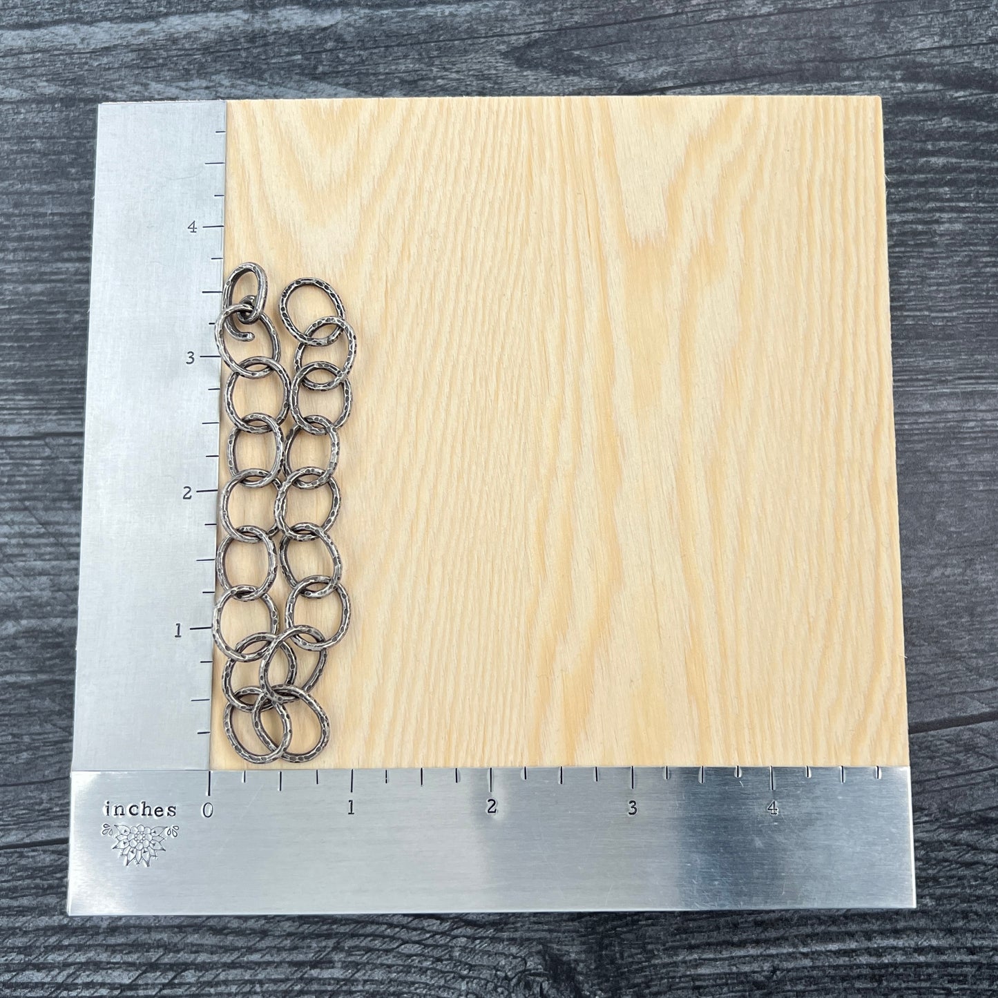 Rustic Textured Sterling Silver Cable Link Bracelet