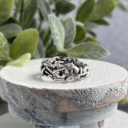 Sterling Silver Melted Scrap Band Ring