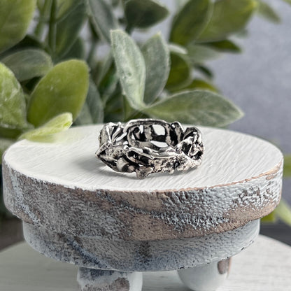 Sterling Silver Melted Scrap Band Ring
