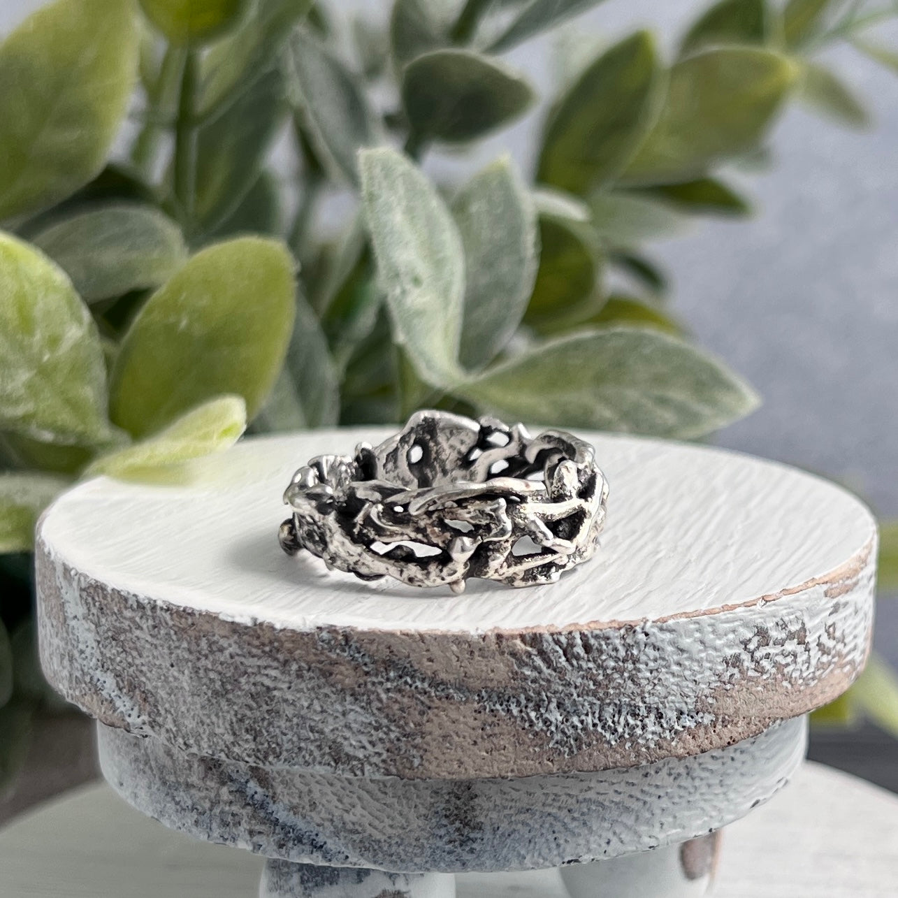 Sterling Silver Melted Scrap Band Ring