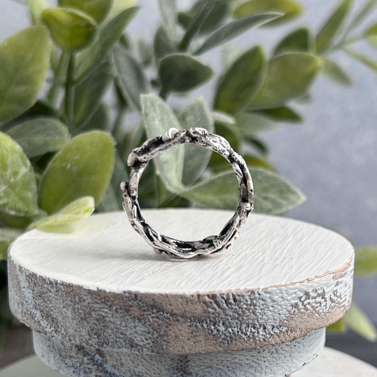 Sterling Silver Melted Scrap Band Ring