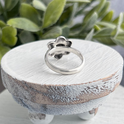 Sterling Silver Puffy Flower Ring