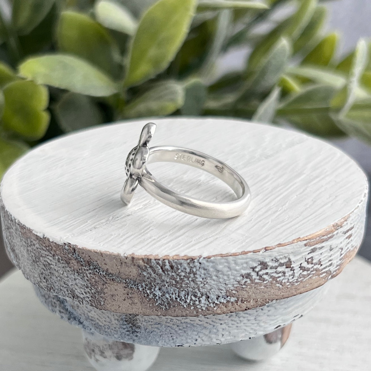 Sterling Silver Puffy Flower Ring
