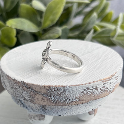 Sterling Silver Puffy Flower Ring