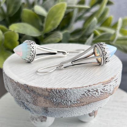 Decorative Drop Earrings with Cone Stones