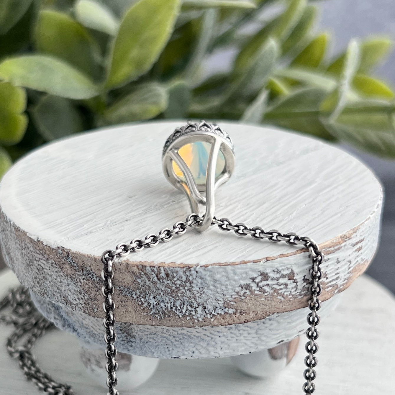 Decorative Drop Necklace with Cone Stone