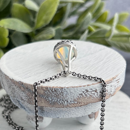 Decorative Drop Necklace with Cone Stone