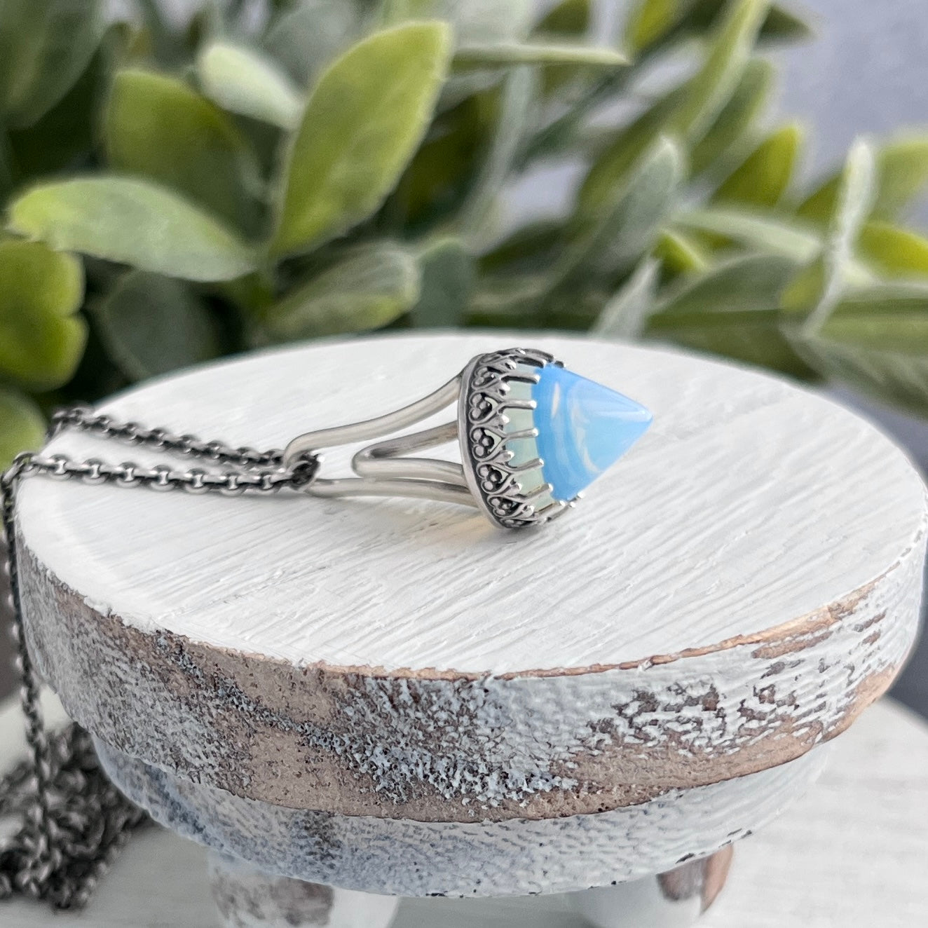 Decorative Drop Necklace with Cone Stone
