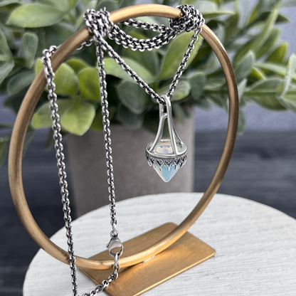 Decorative Drop Necklace with Cone Stone