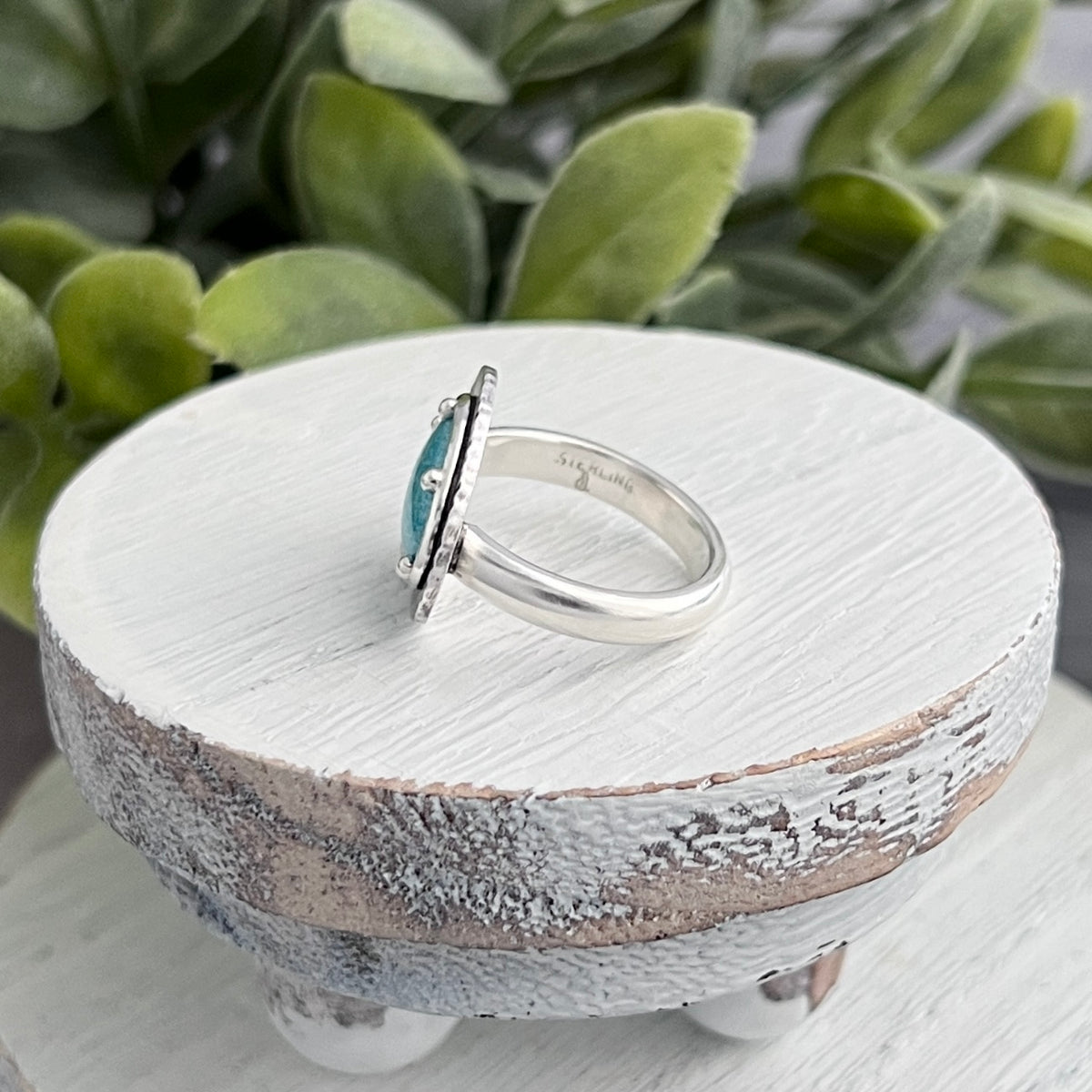 Sterling Silver Rose-Cut Mozambique Garnet Ring