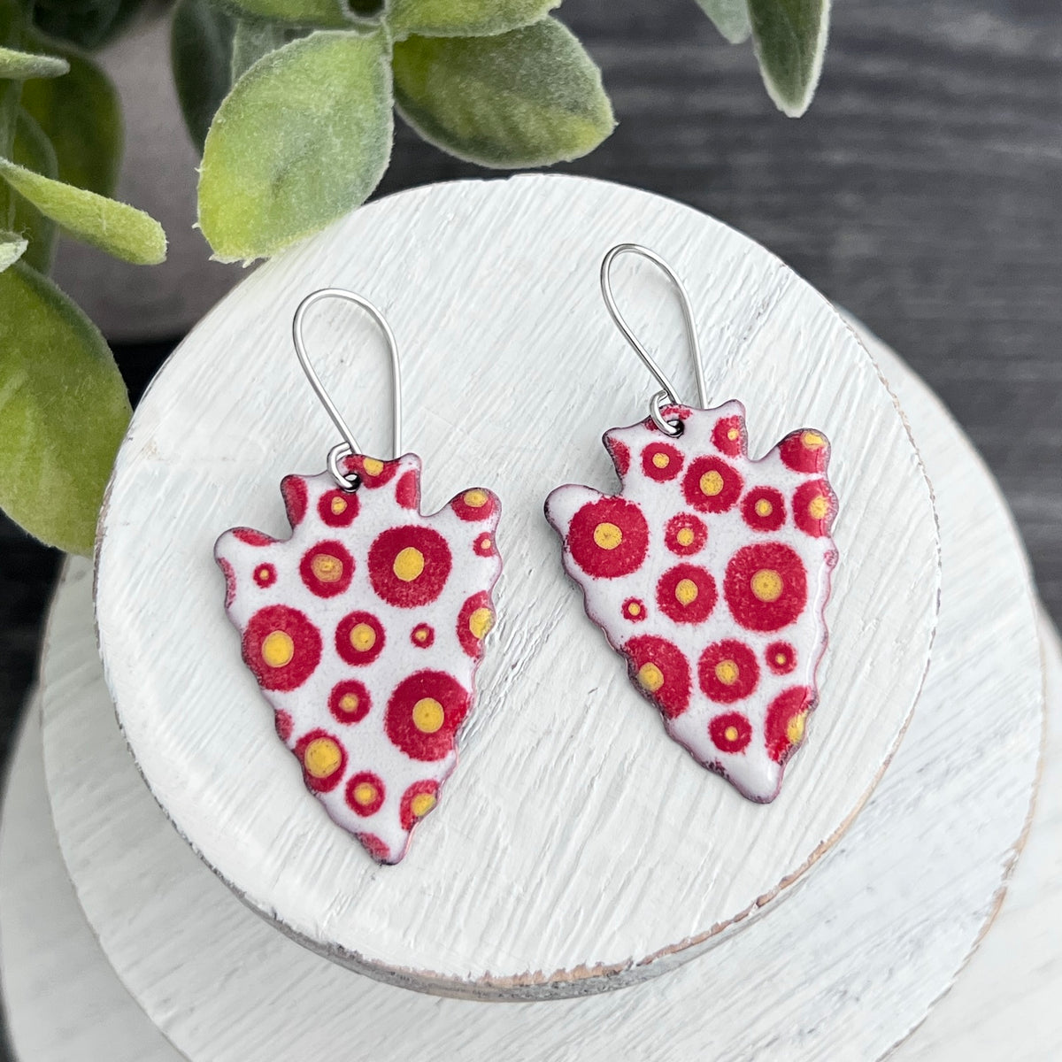 Enamel Arrowhead Earrings- Small