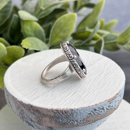 Sterling Silver Blue Goldstone Ring