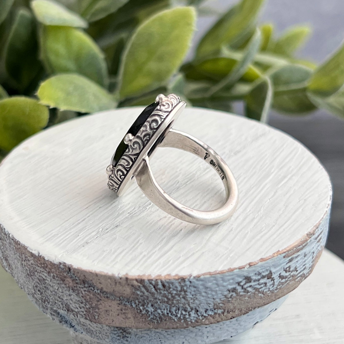 Sterling Silver Blue Goldstone Ring