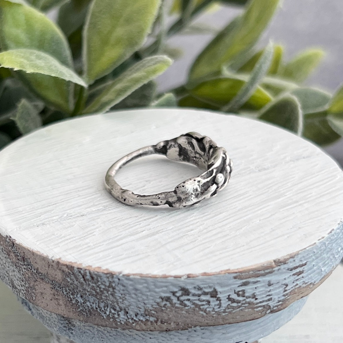 Melted Recycled Sterling Silver Ring