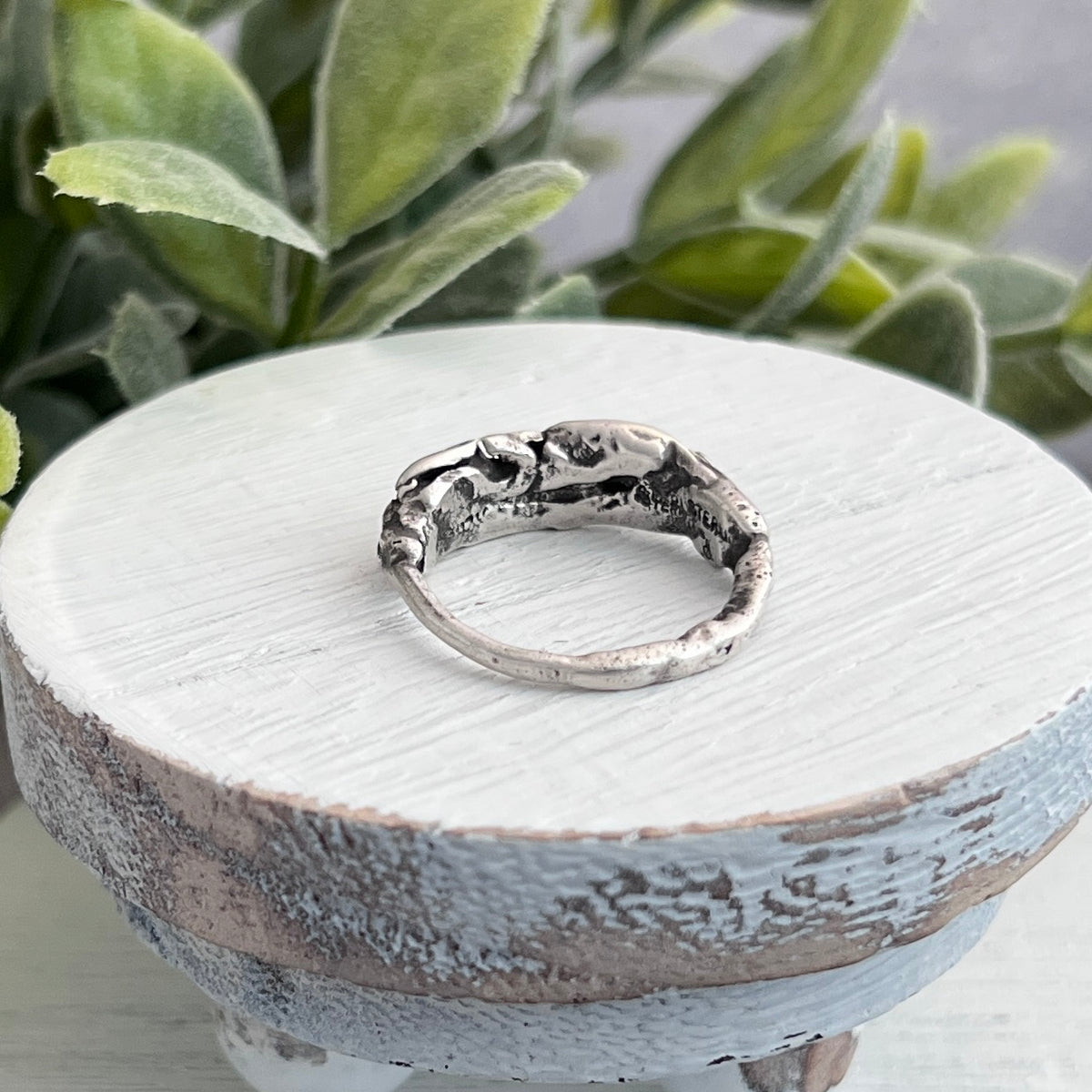 Melted Recycled Sterling Silver Ring