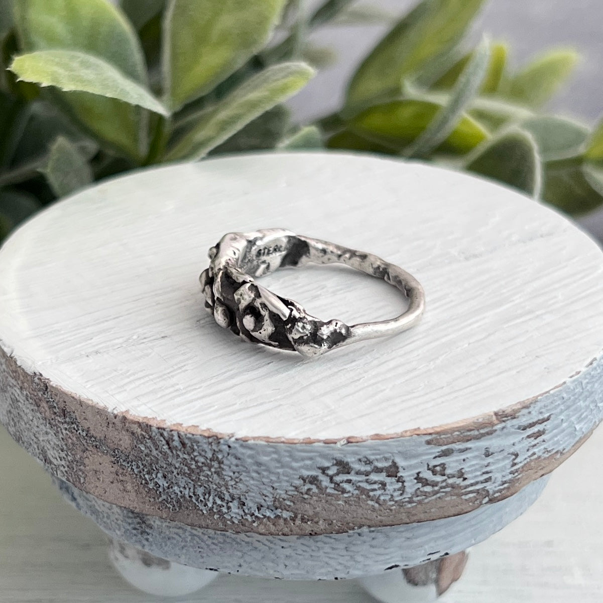 Melted Recycled Sterling Silver Ring